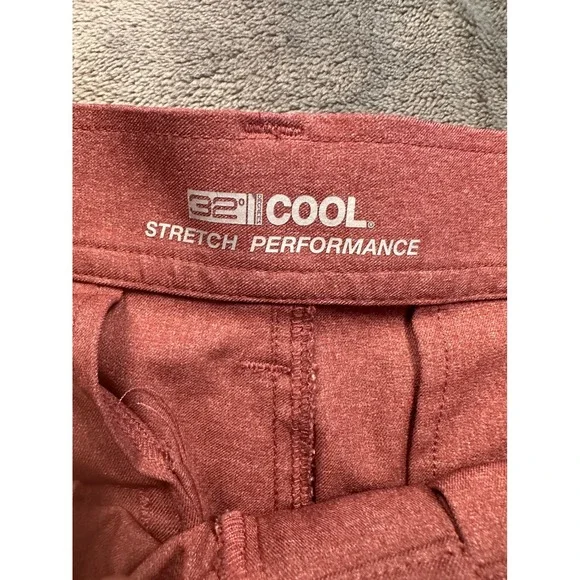 32 Degrees Shorts Mens Medium Red Stretch Performance Heathered Active Casual - Picture 2 of 4